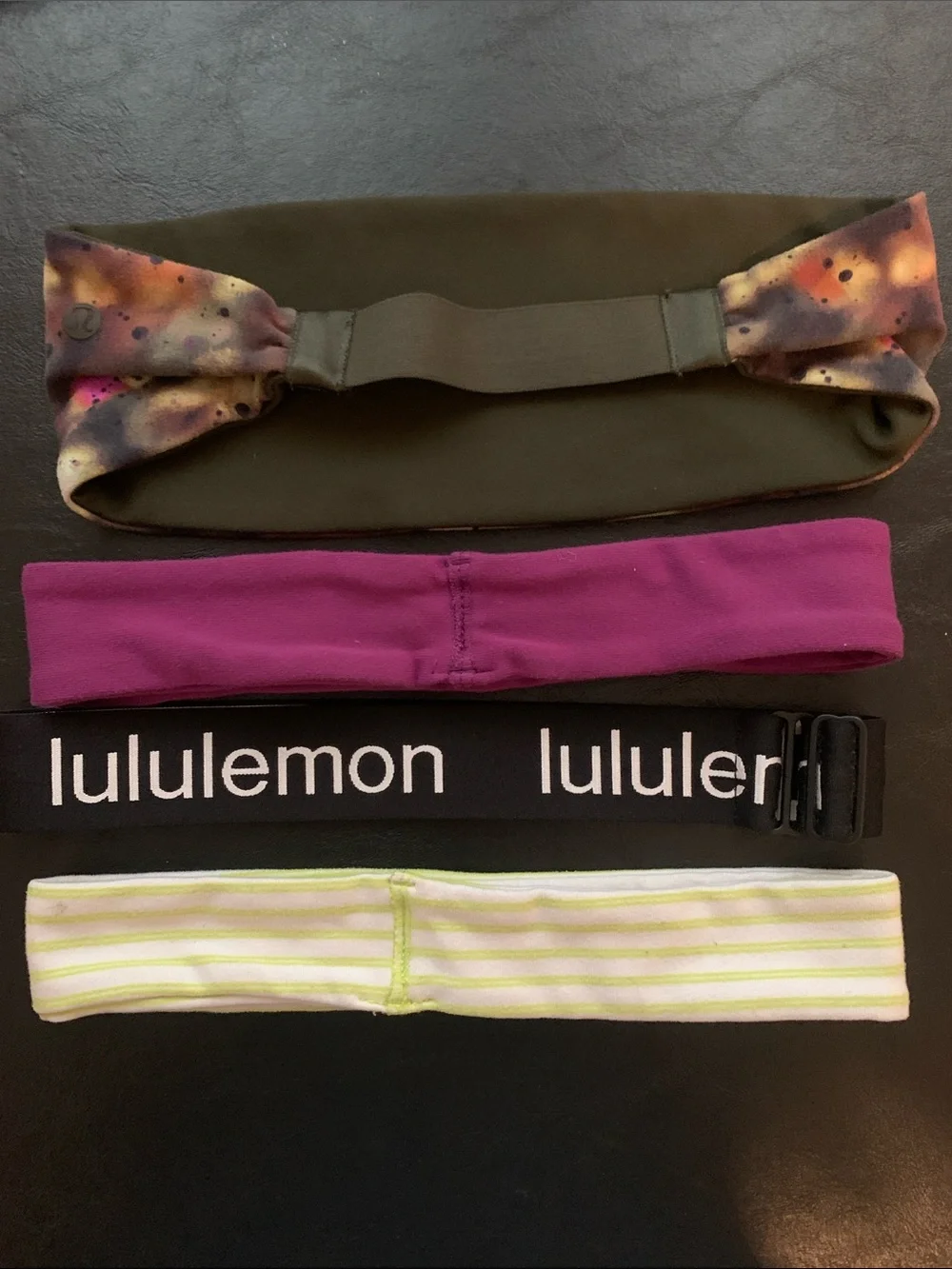 Lululemon Assorted Headbands - Purple, Black, White/ Green, Multicolor, GUC